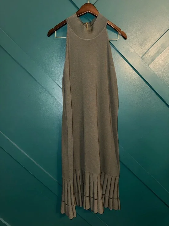 Michael Kors Olive Green Knit Dress with Gold Hardware - Picture 1 of 7